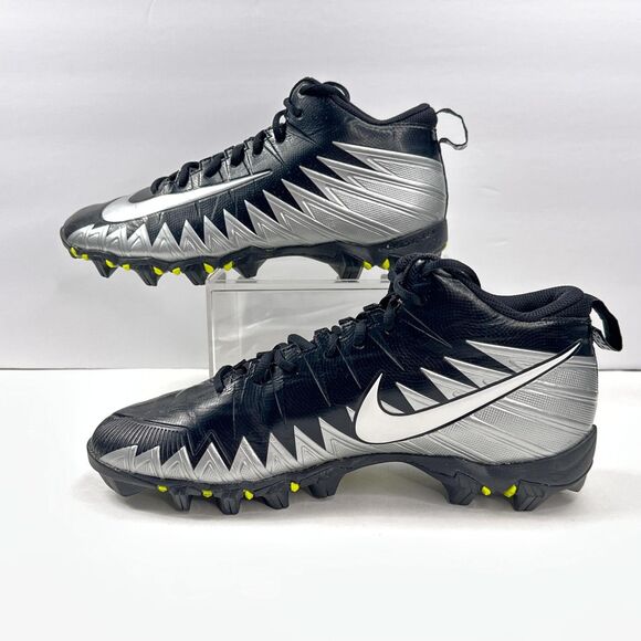 Nike Football Cleats Alpha Menace Shoes Mens 11 Black Silver Mid 878122-001 main image 6